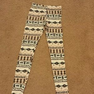 Aztec print cotton leggings